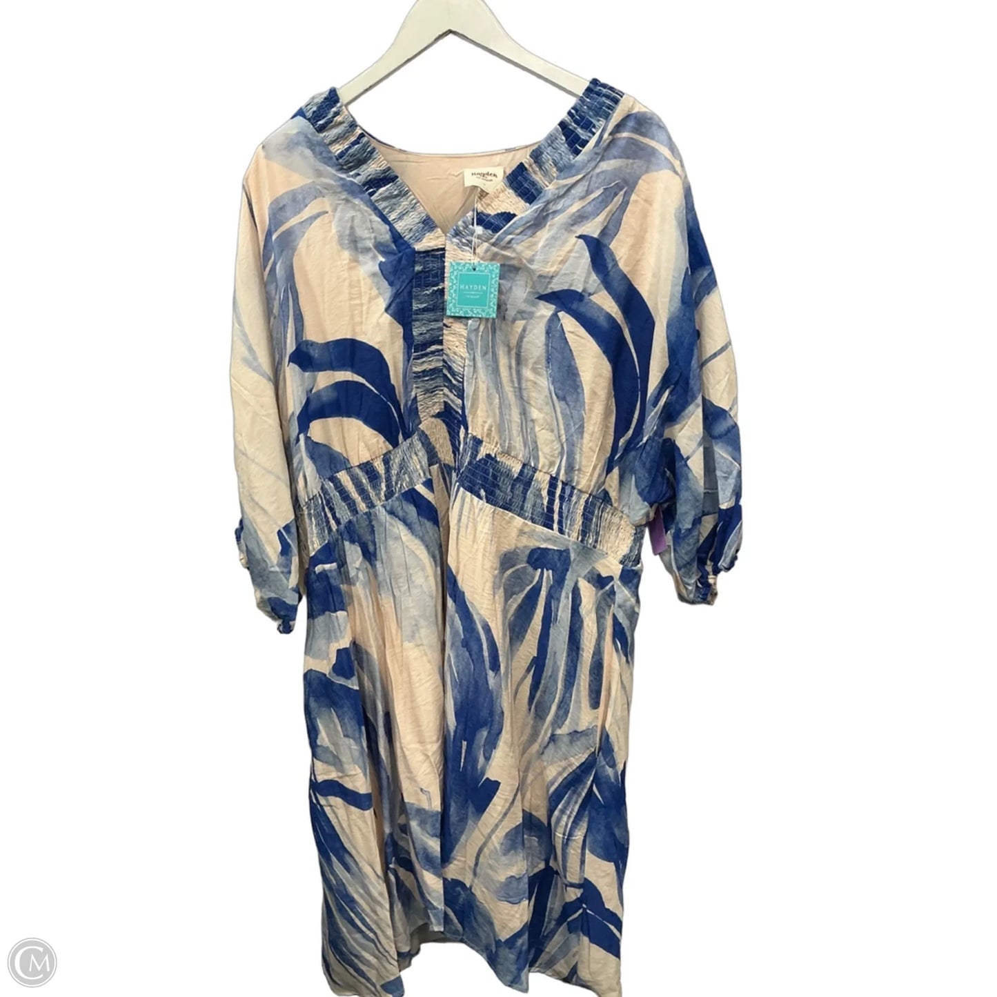 Dress Casual Midi By Hayden La In Blue & Cream, Size: 3x