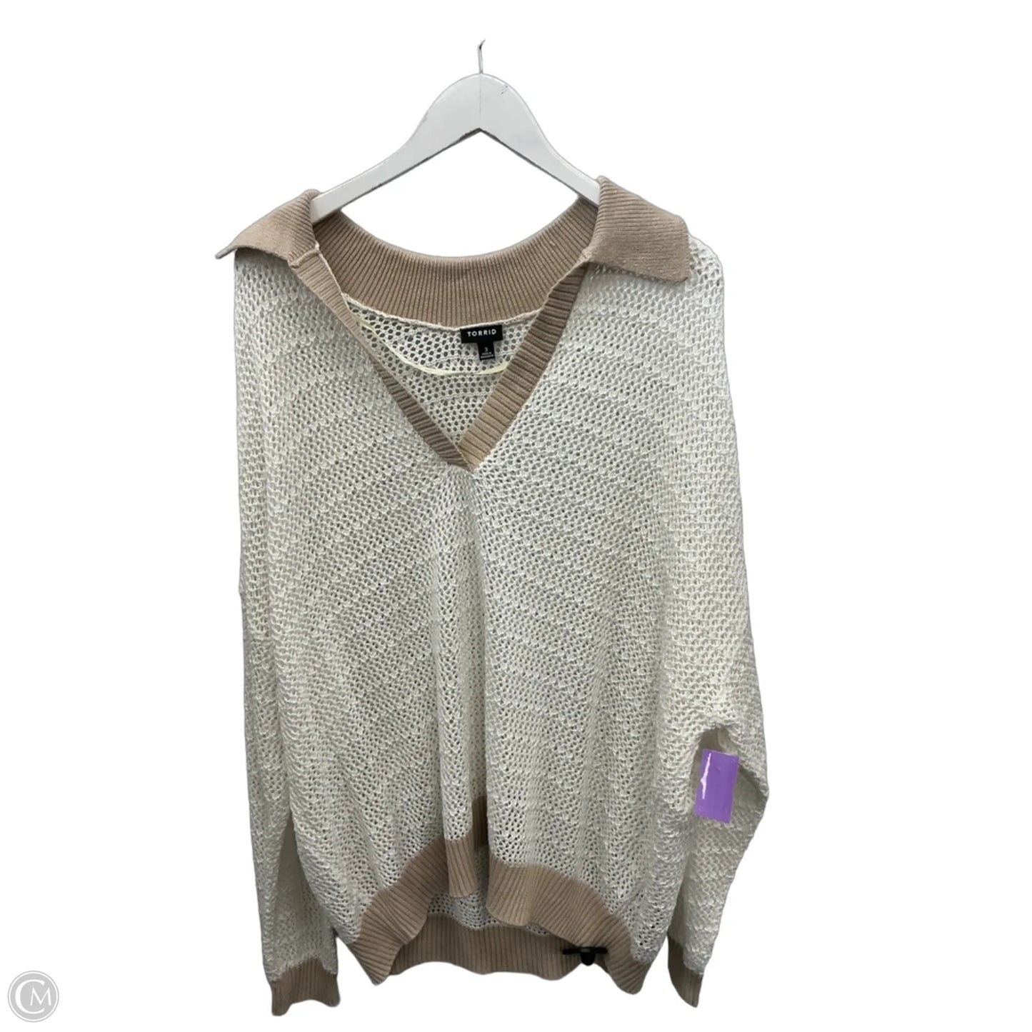Sweatshirt Collar By Torrid In Cream, Size: 3x