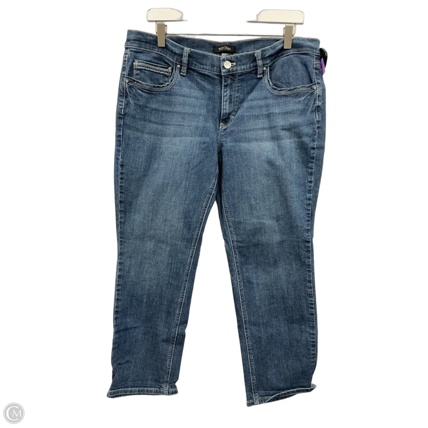 Jeans Cropped By White House Black Market In Blue Denim, Size: 14