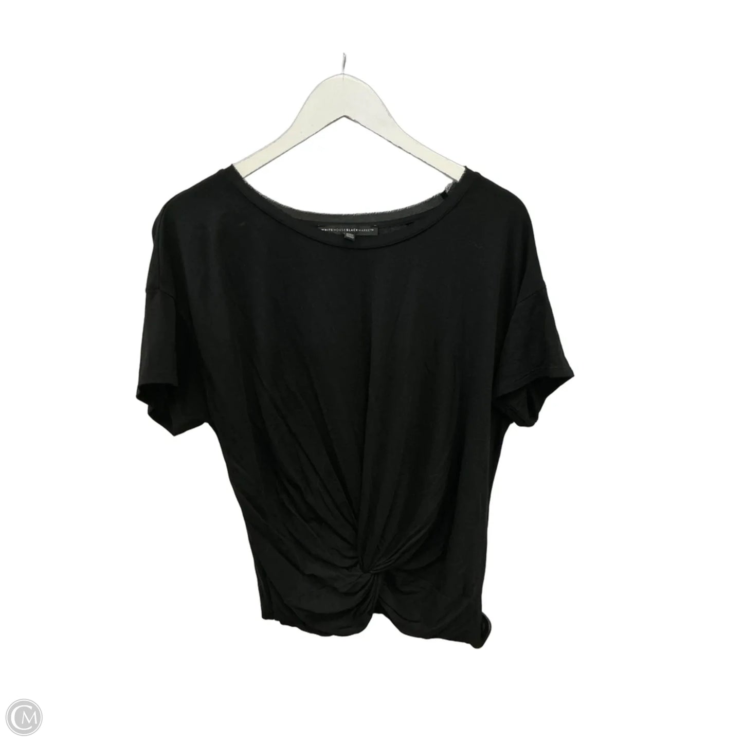 Top Short Sleeve By White House Black Market In Black, Size: L
