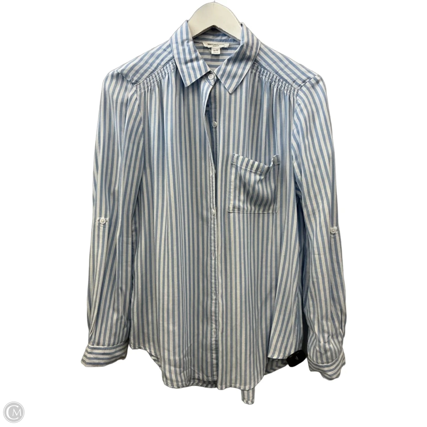 Top Long Sleeve By Beachlunchlounge In Blue & White, Size: S