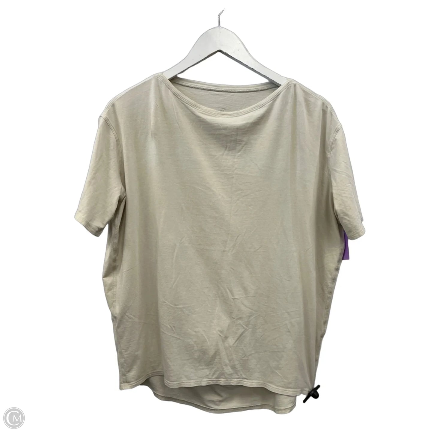 Athletic Top Short Sleeve By Lululemon In Ivory, Size: S