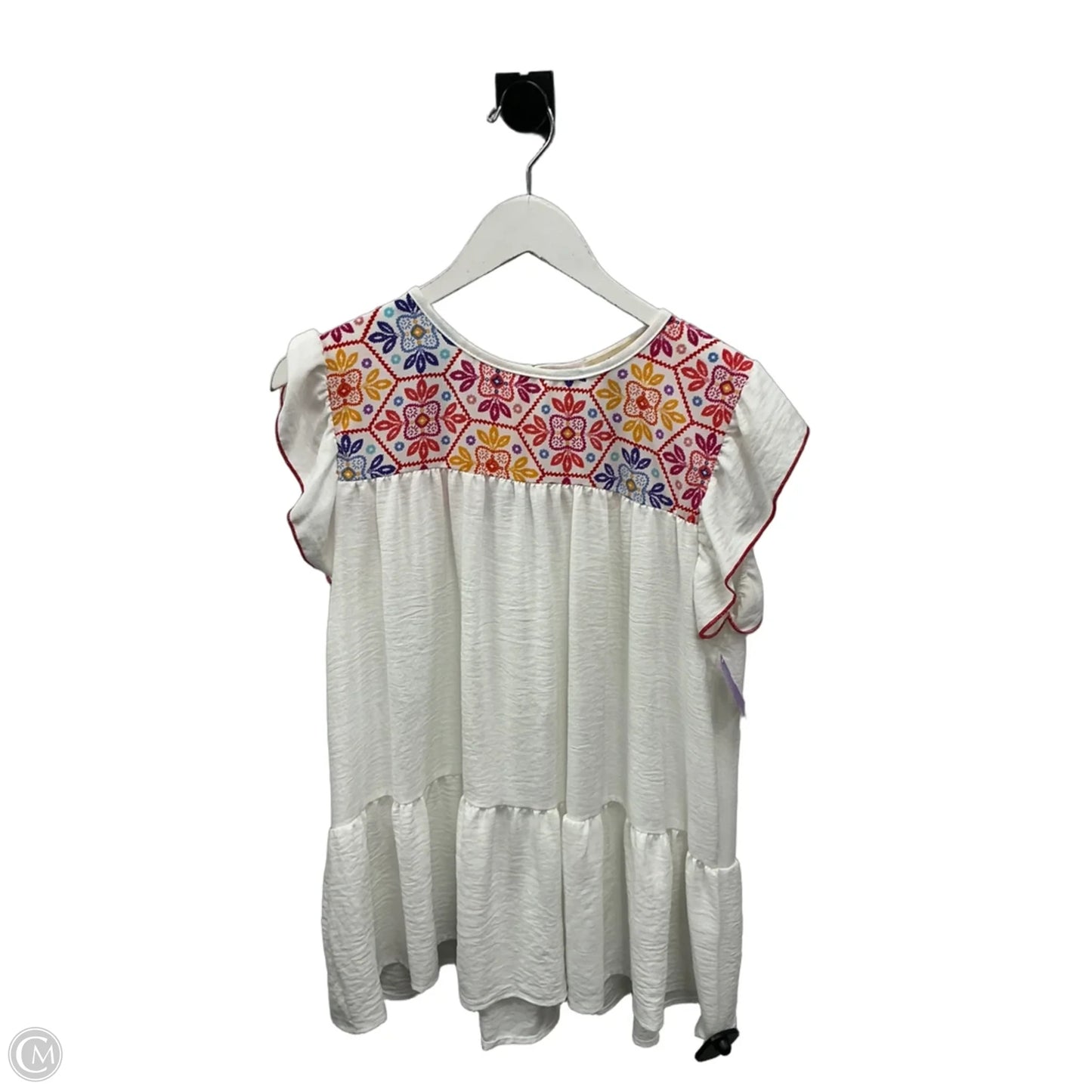 Top Short Sleeve By Haptics In White, Size: M