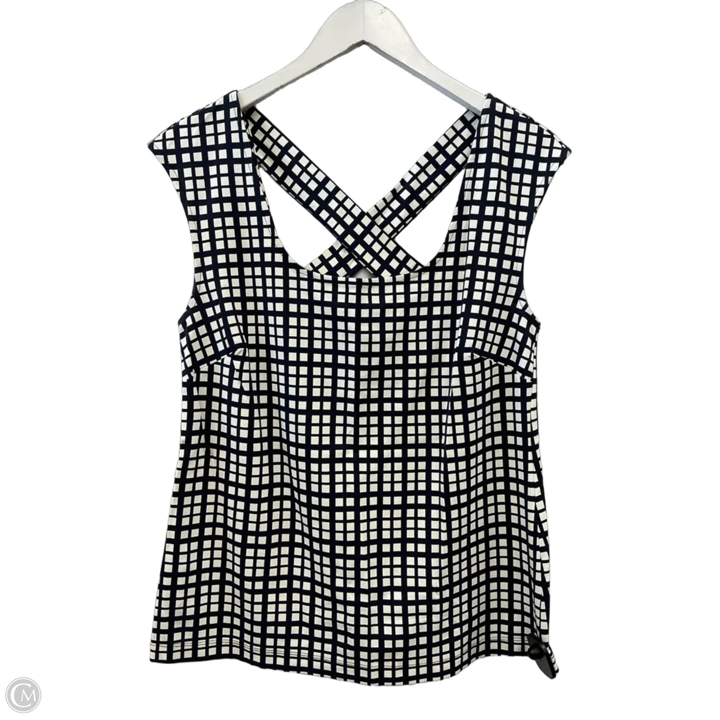 Top Sleeveless By Banana Republic In Blue & White, Size: M