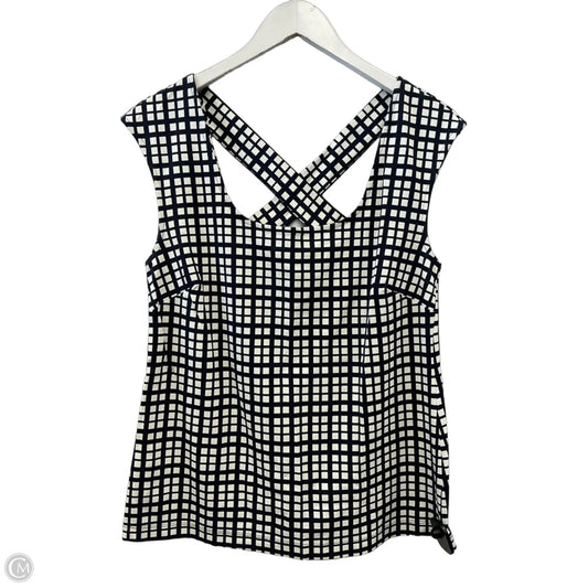 Top Sleeveless By Banana Republic In Blue & White, Size: M