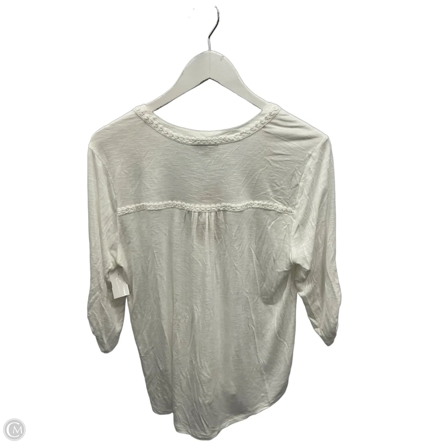 Top 3/4 Sleeve By Democracy In White, Size: M
