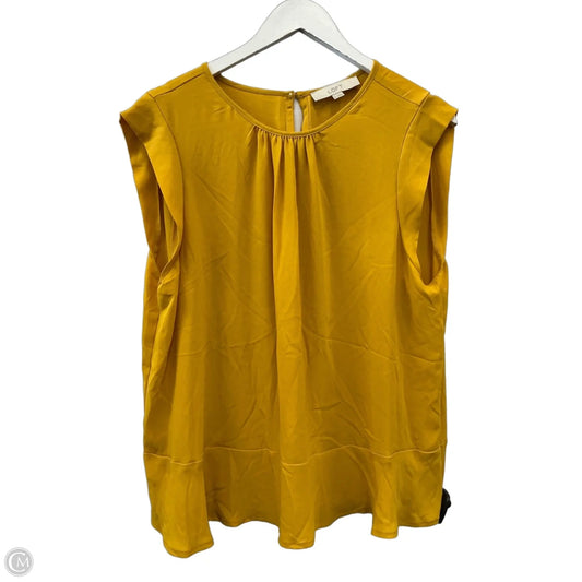 Top Sleeveless By Loft In Yellow, Size: Xl
