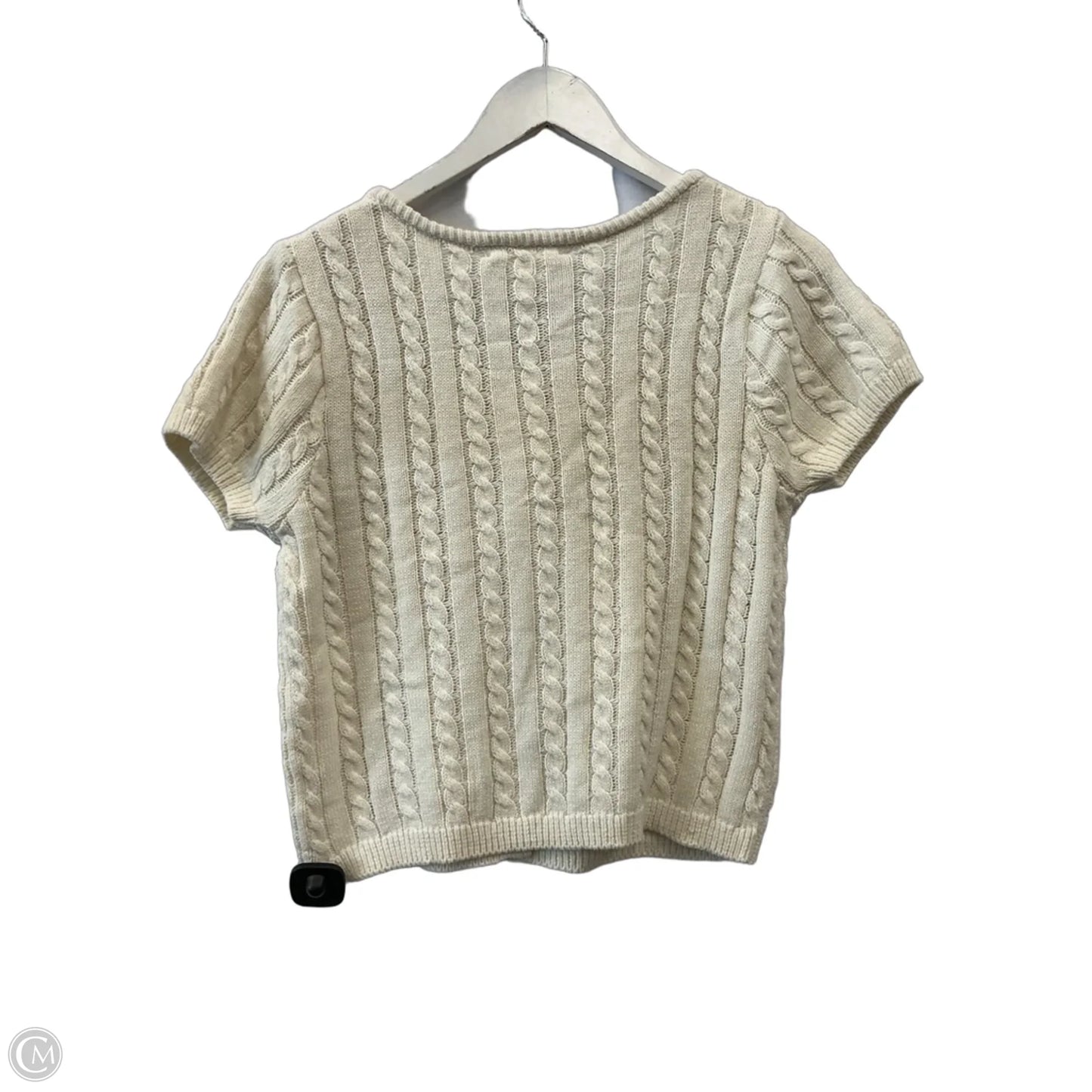 Sweater Short Sleeve By Olive And Oak In White, Size: M