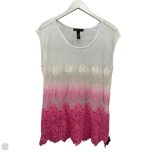 Top Short Sleeve By Inc In Pink, Size: L