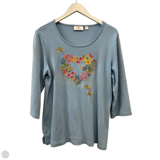 Top 3/4 Sleeve By Quaker Factory In Blue, Size: M