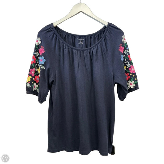 Top Short Sleeve By Talbots In Navy, Size: S