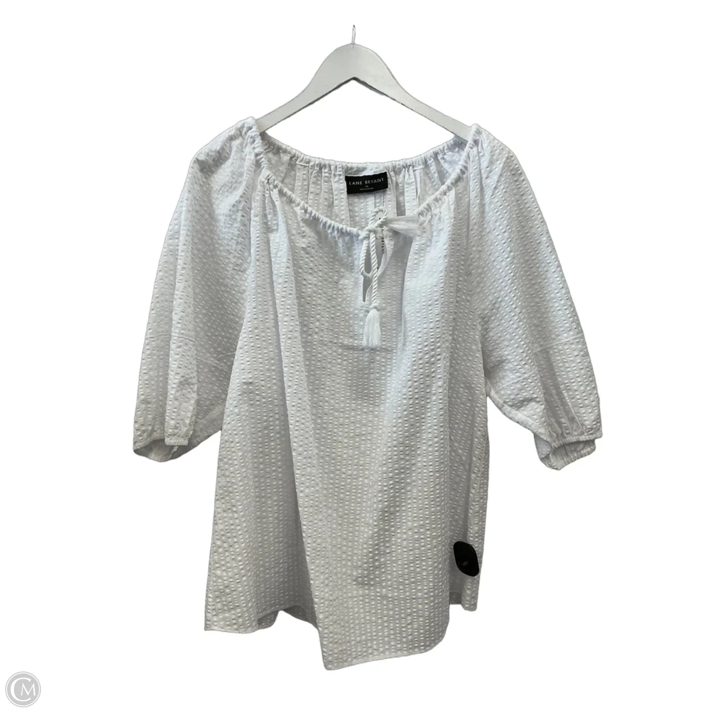 Top Short Sleeve By Lane Bryant In White, Size: Xl