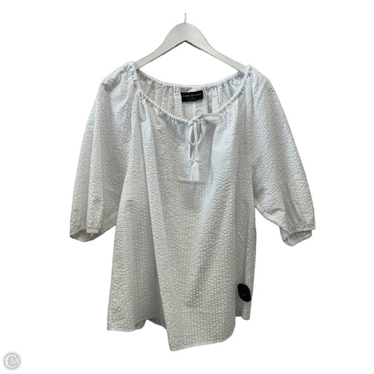 Top Short Sleeve By Lane Bryant In White, Size: Xl