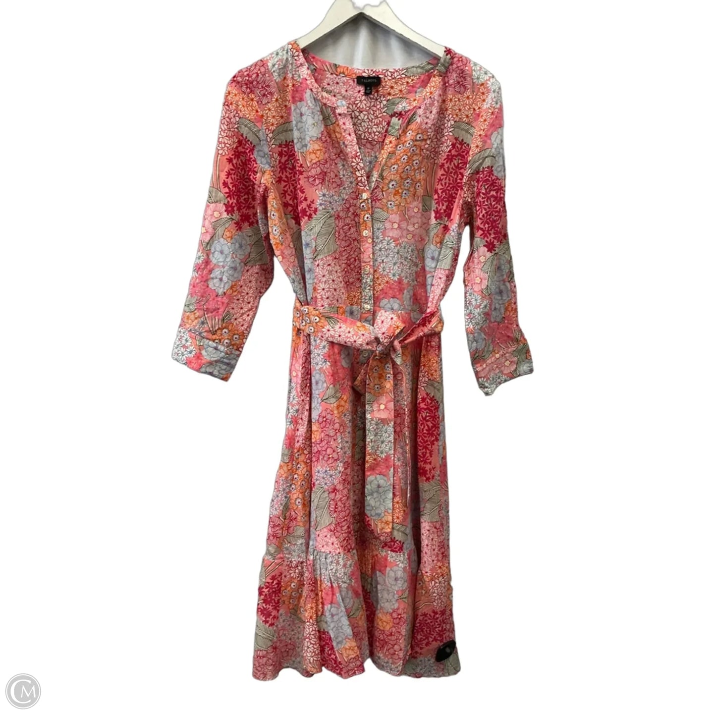 Dress Casual Midi By Talbots In Orange & Pink, Size: M