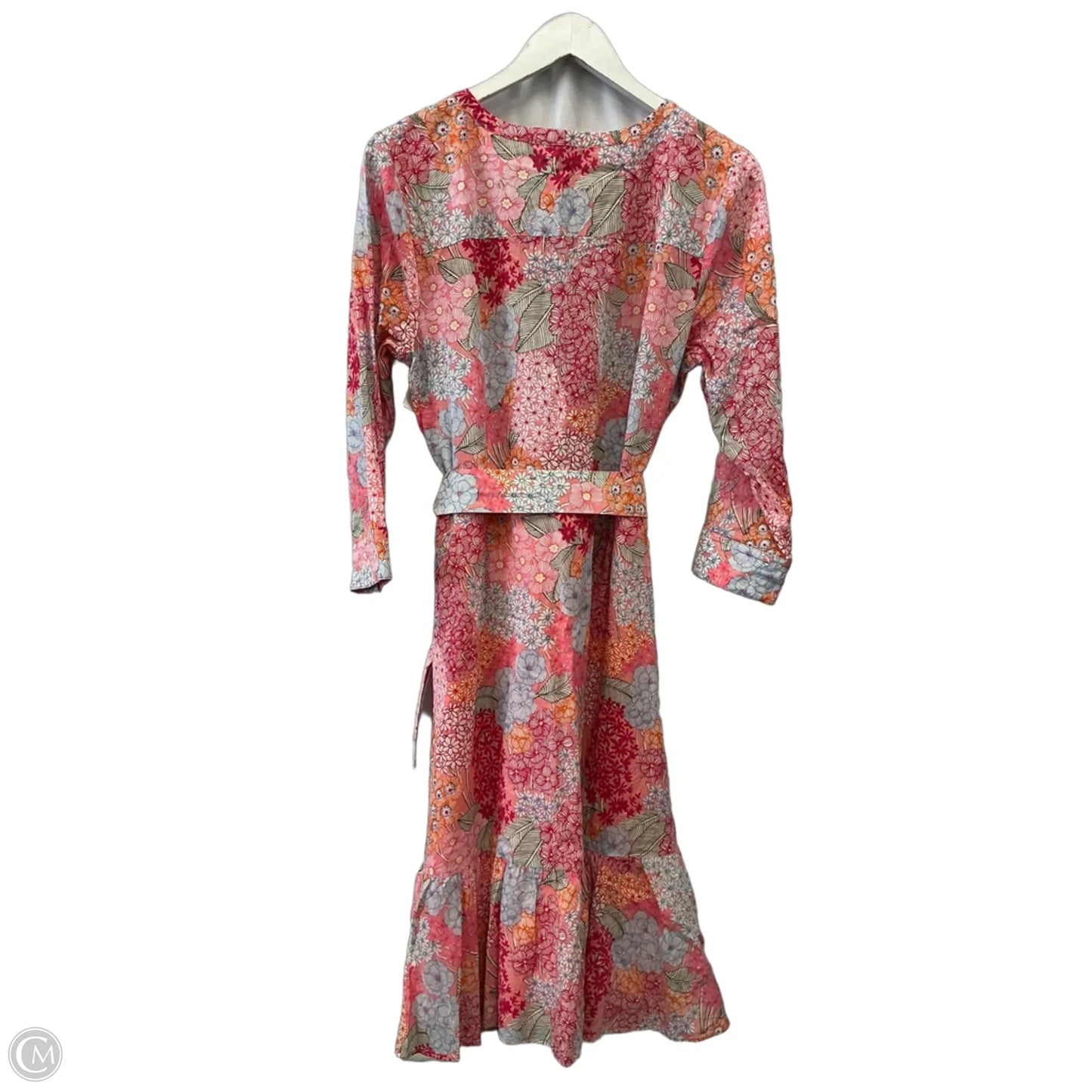 Dress Casual Midi By Talbots In Orange & Pink, Size: M