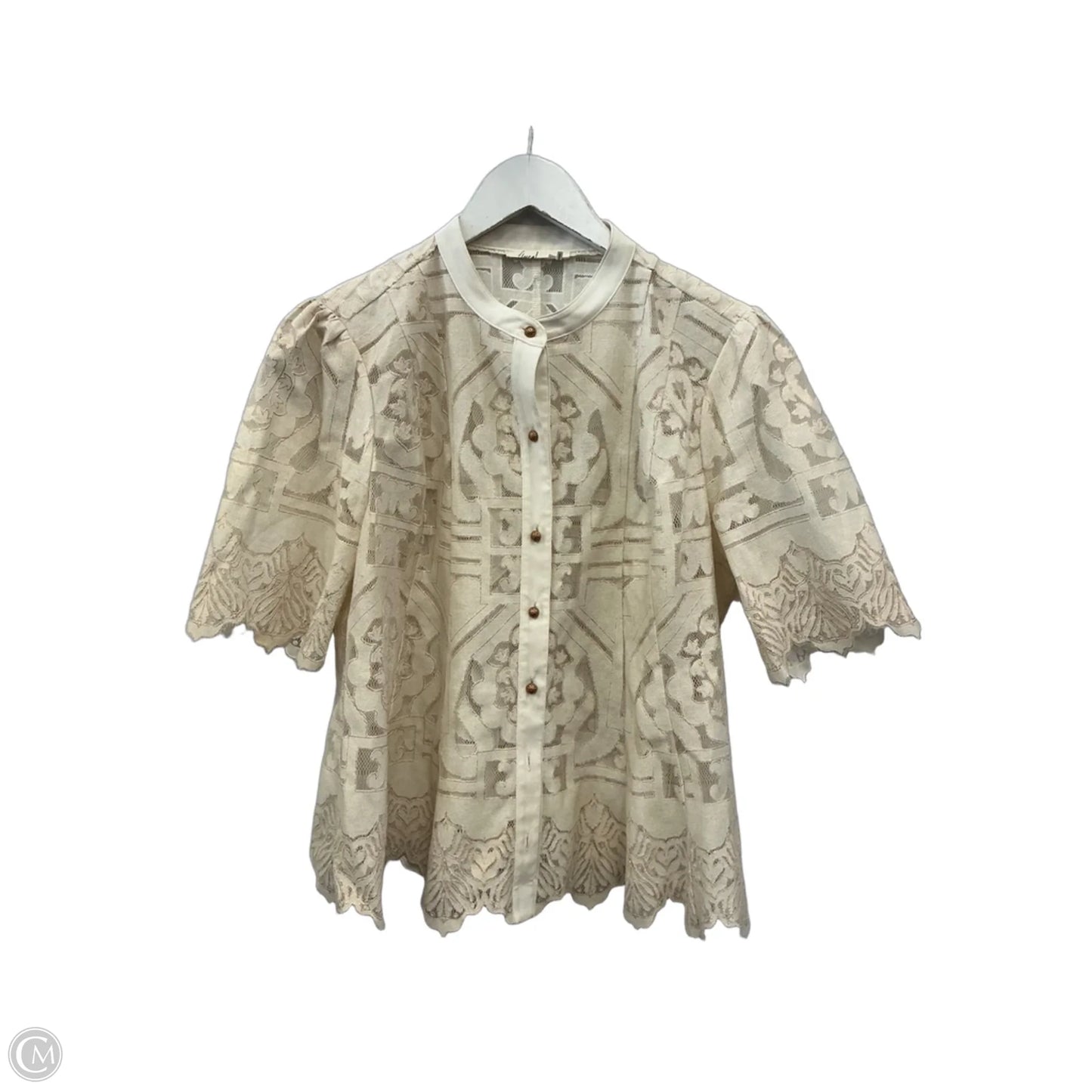 Top Short Sleeve By Floreat In Cream, Size: M