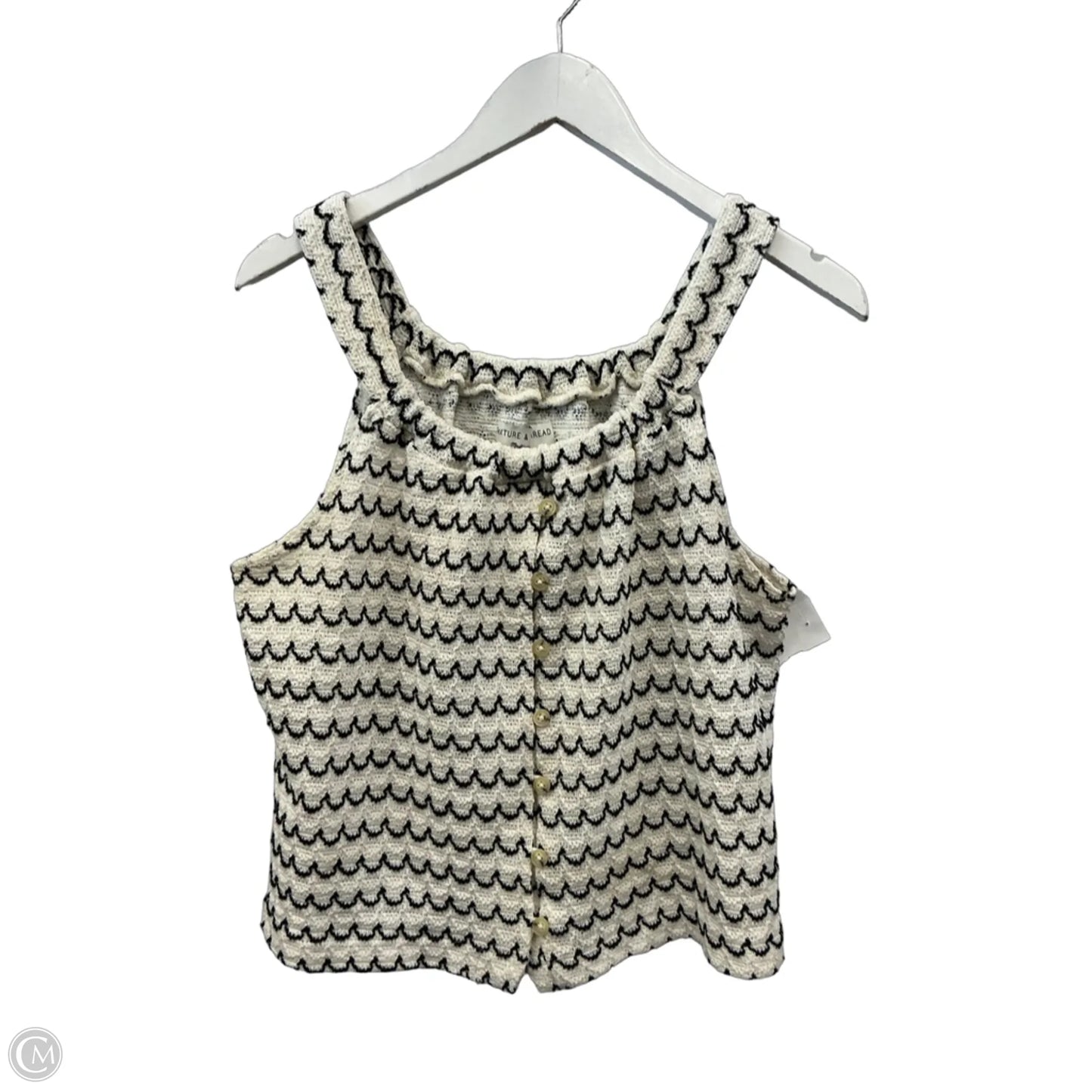 Top Sleeveless By Madewell In Black & White, Size: L