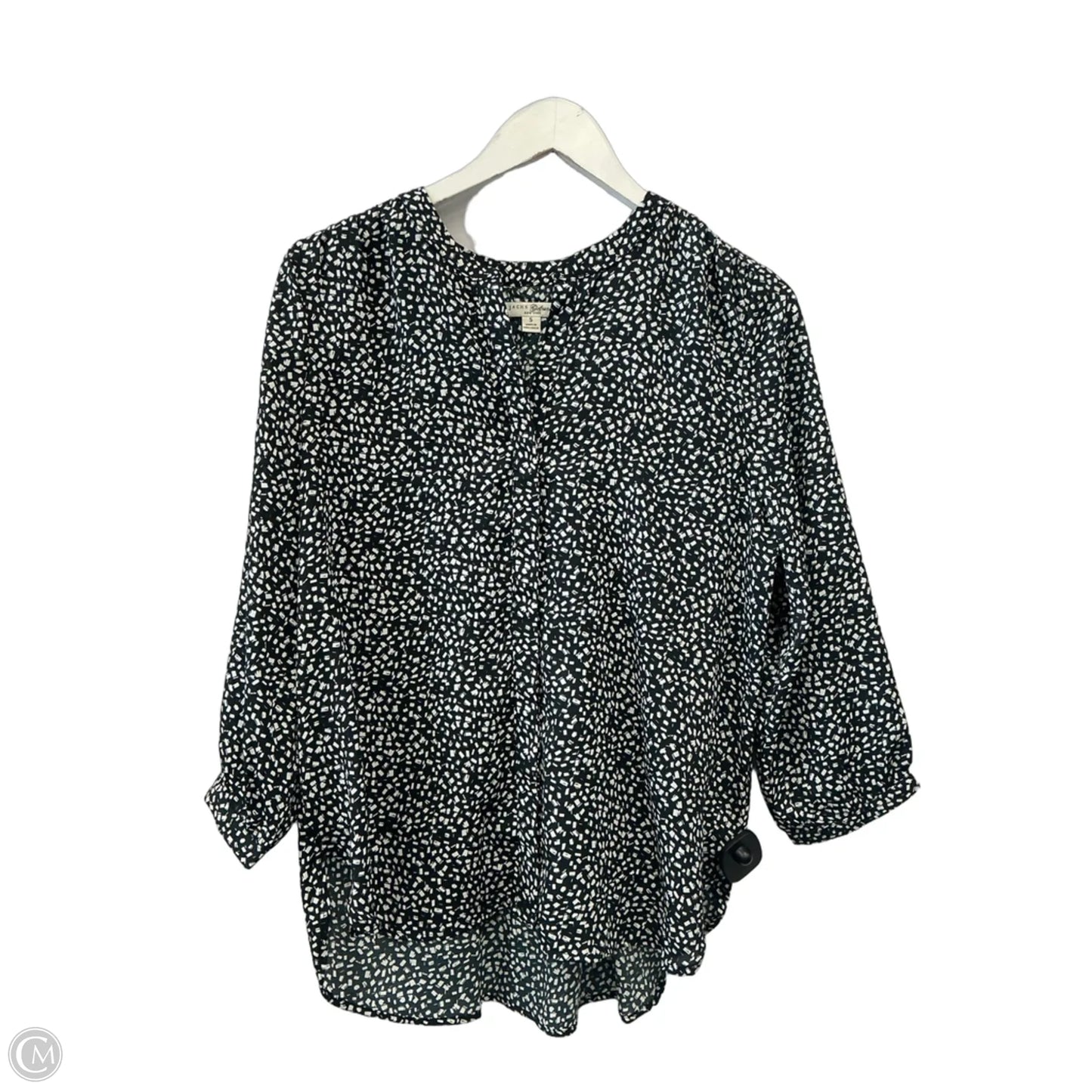 Top 3/4 Sleeve By Jachs Girlfirend In Black & White, Size: S