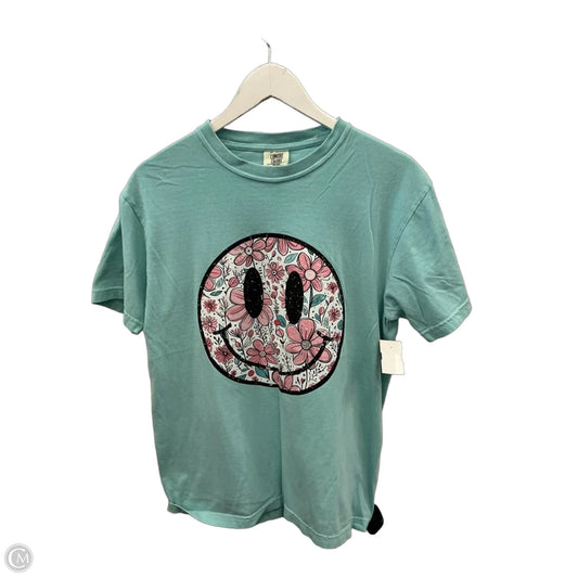 Top Short Sleeve By Comfort Colors In Aqua, Size: M