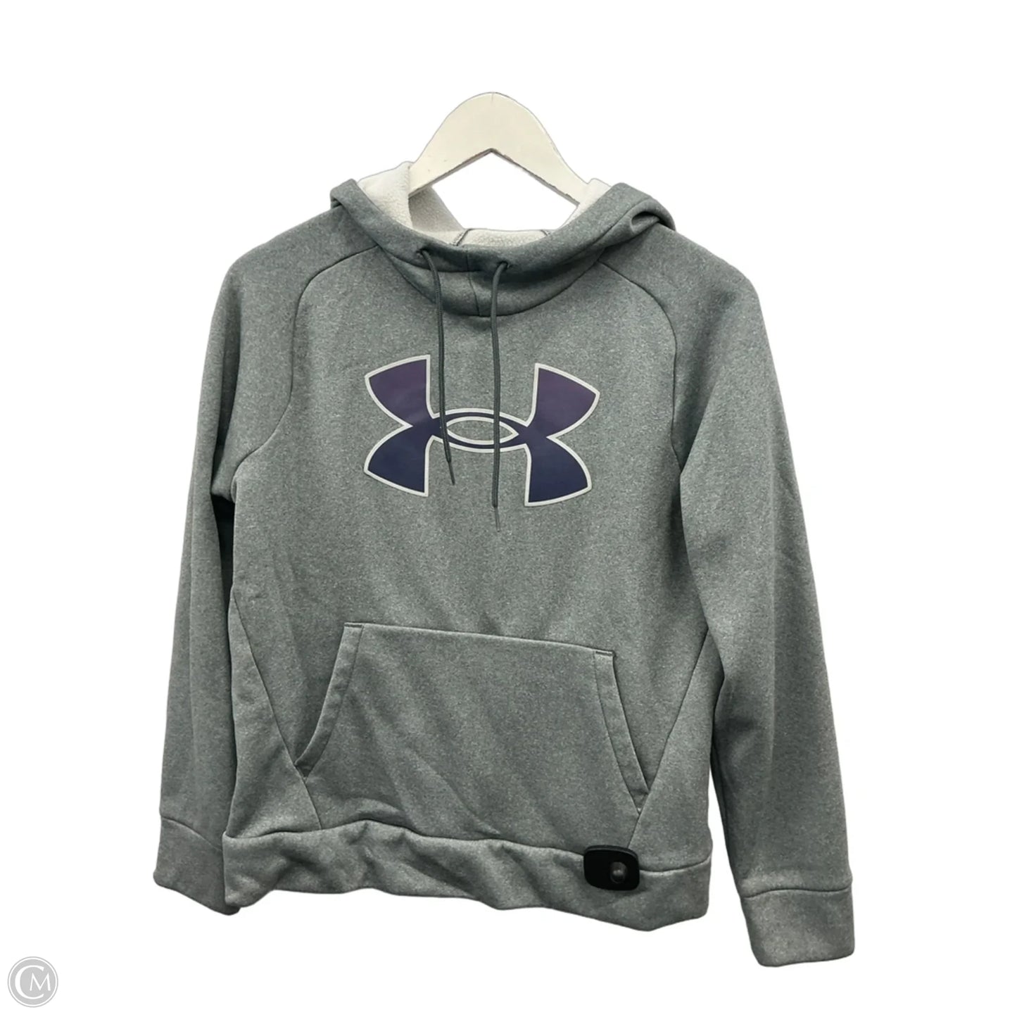 Athletic Sweatshirt Hoodie By Under Armour In Grey, Size: S