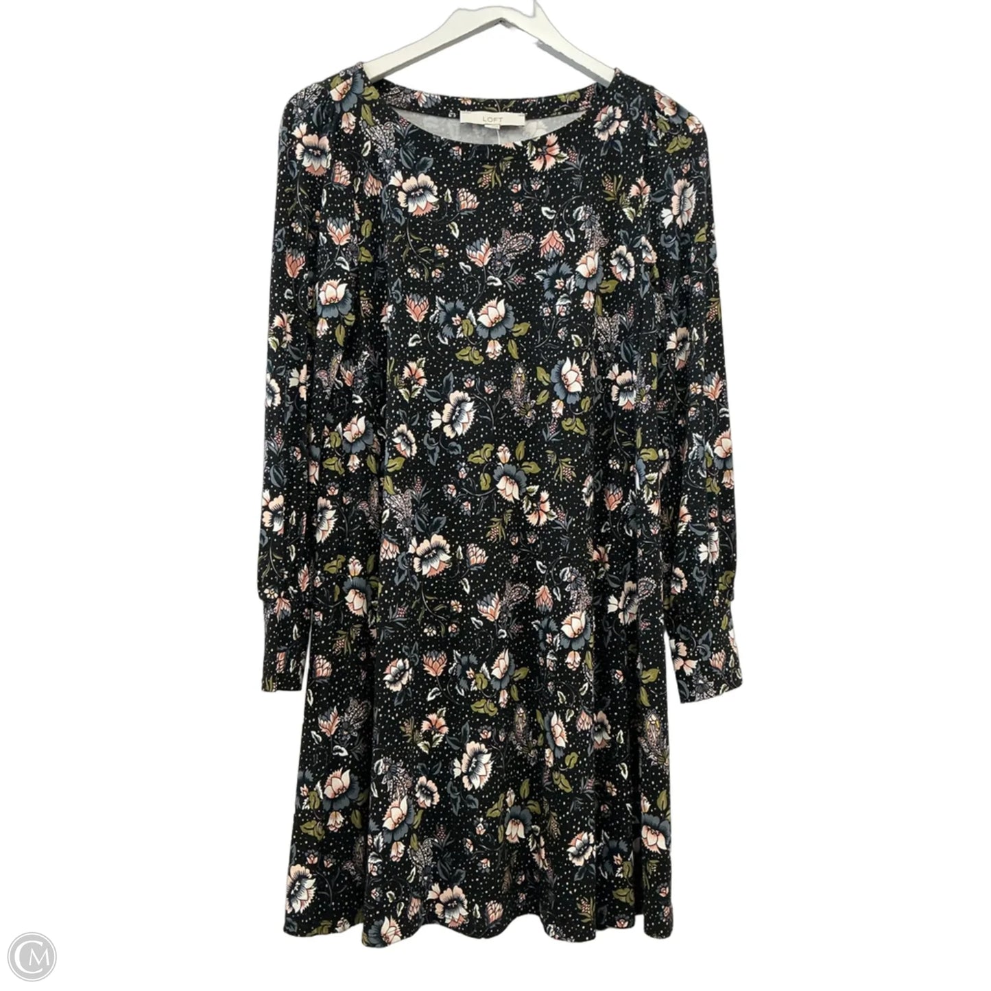 Dress Casual Midi By Loft In Black & Green, Size: Xs