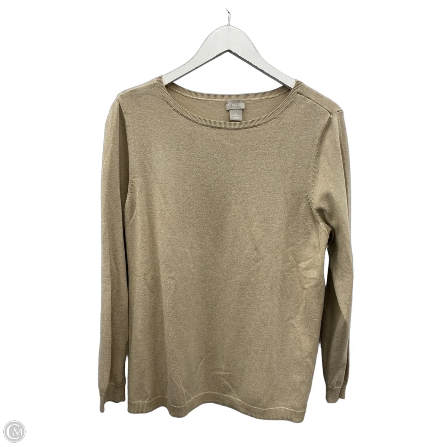Top Long Sleeve By Chicos In Gold, Size: L