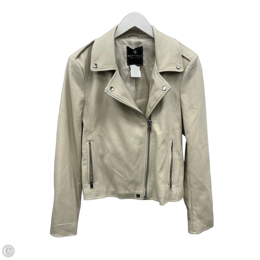 Jacket Moto By Bagatelle In Cream, Size: M