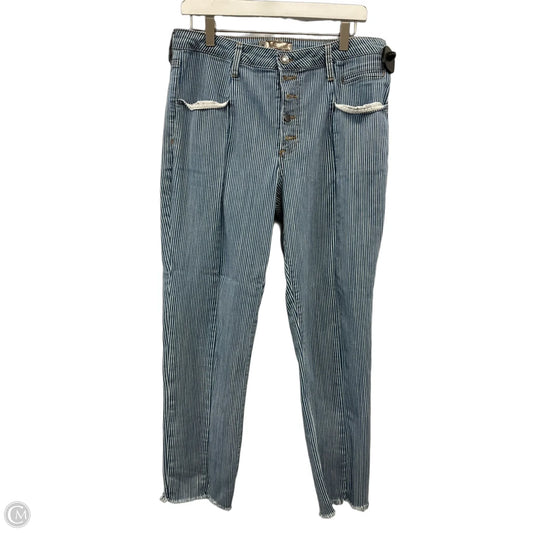 Jeans Straight By Kut In Striped Pattern, Size: 14