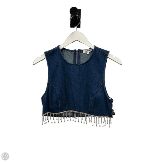 Top Sleeveless By Geegee In Blue Denim, Size: S
