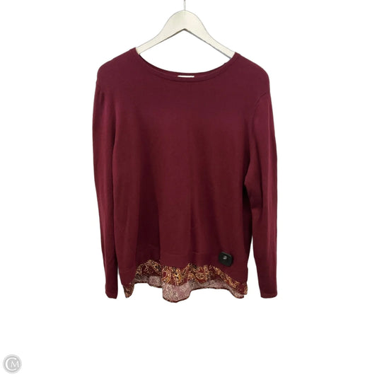 Top Long Sleeve By J. Jill In Maroon, Size: L