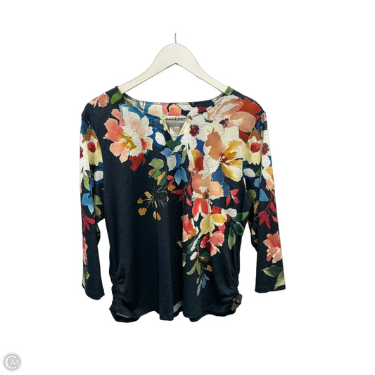 Top Long Sleeve By Alfred Dunner In Floral Print, Size: Lp