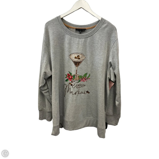 Top Long Sleeve By Jane And Delancey In Grey, Size: 2x