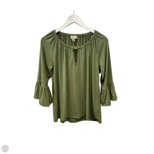 Top 3/4 Sleeve By Michael By Michael Kors In Green, Size: M