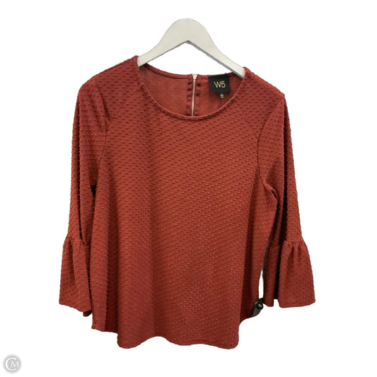 Top Short Sleeve By W5 In Orange, Size: L