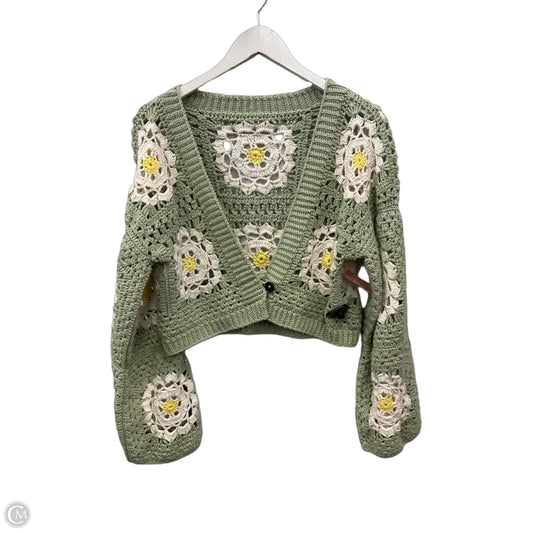 Sweater Cardigan By Clothes Mentor In Green, Size: L