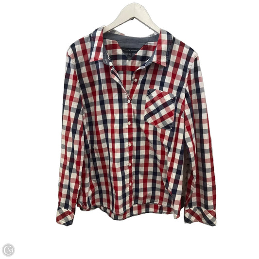 Top Long Sleeve By Tommy Hilfiger In Blue & Red & White, Size: Xl