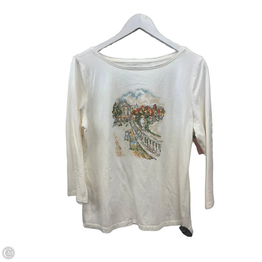 Top 3/4 Sleeve By Talbots In Cream, Size: L