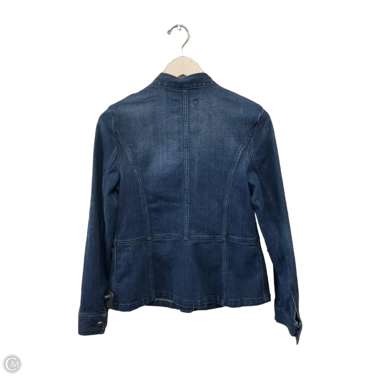Jacket Denim By Talbots In Silver, Size: S