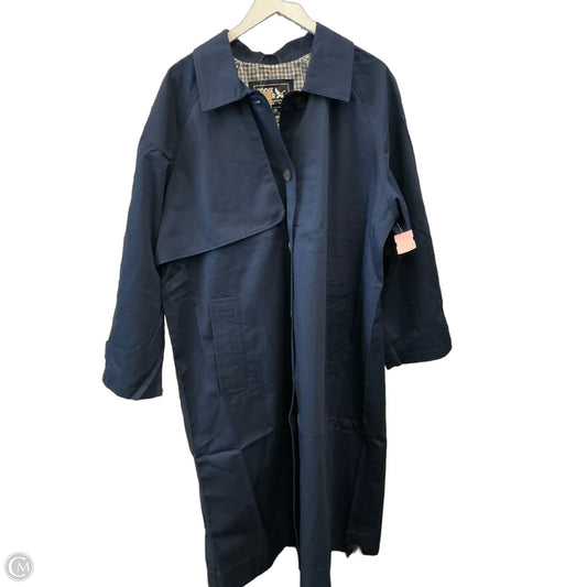 Coat Trench Coat By Eddie Bauer In Navy, Size: Xxl