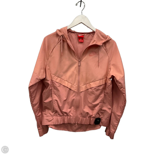 Athletic Jacket By Nike Apparel In Peach, Size: S