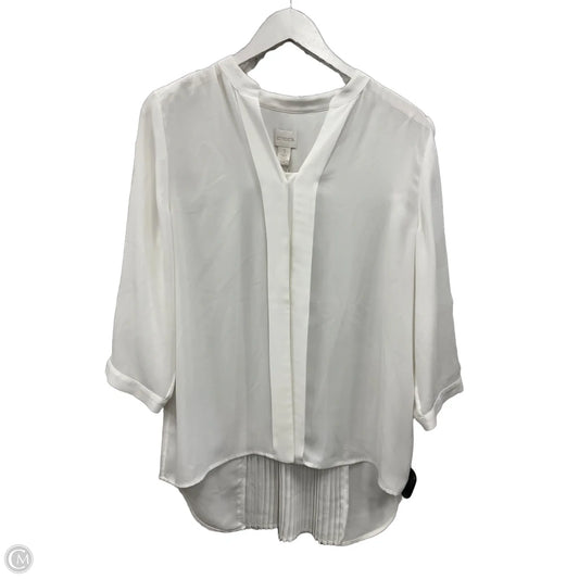 Top 3/4 Sleeve By Chicos In White, Size: M