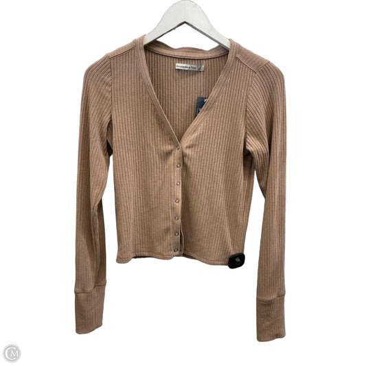 Top Long Sleeve By Abercrombie And Fitch In Beige, Size: S