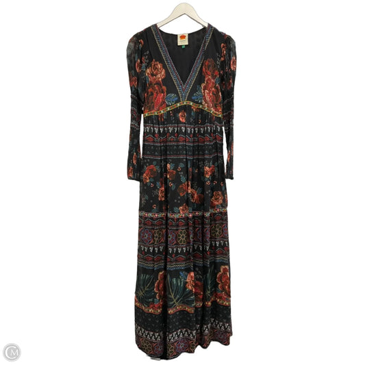Dress Designer By Farm Rio In Black & Orange, Size: S