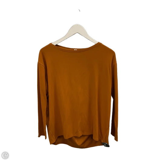 Athletic Top Long Sleeve Crewneck By Lululemon In Orange, Size: S