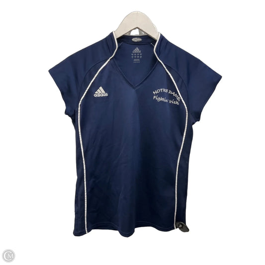 Athletic Top Short Sleeve By Adidas In Navy, Size: S
