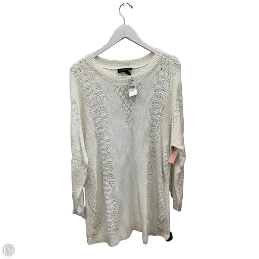 Sweater By Lane Bryant In White, Size: 1x