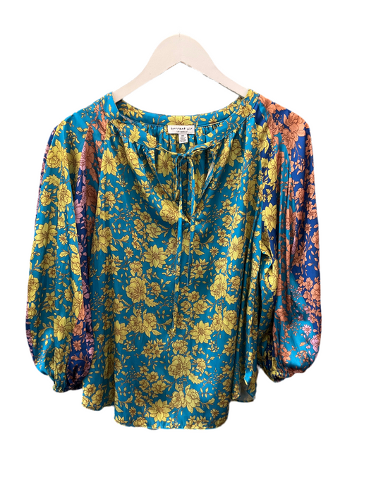 Top 3/4 Sleeve By Current Air In Multi, Size:Xs