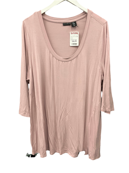 Top 3/4 Sleeve By Willi Smith In Mauve, Size:2X