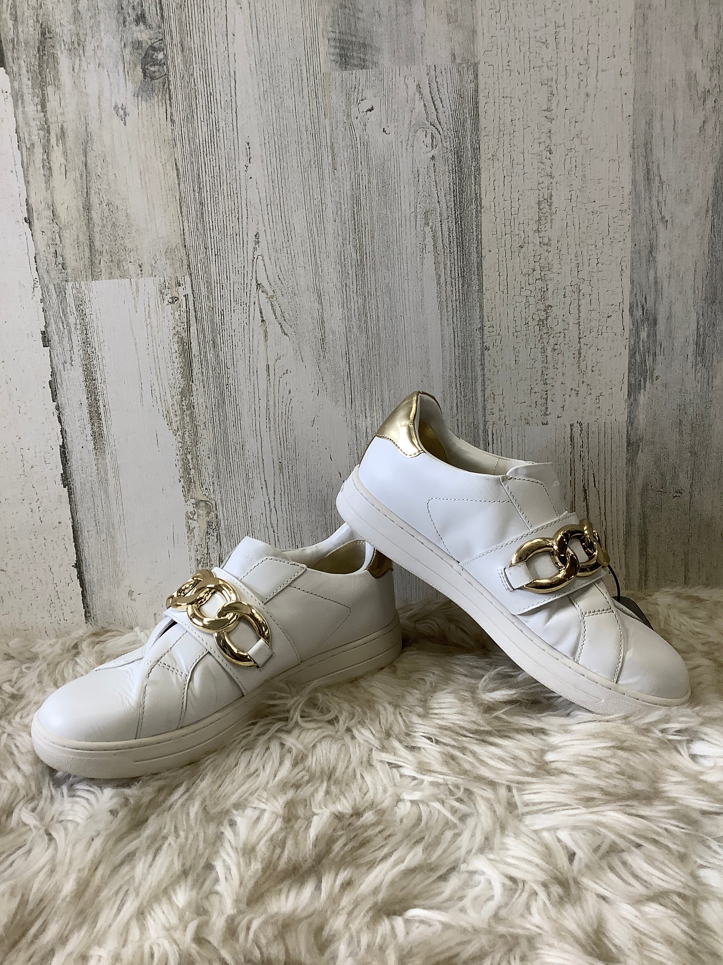 G4956 ballerina donna MICHAEL KORS off whiteblack leather flats shoes woman
